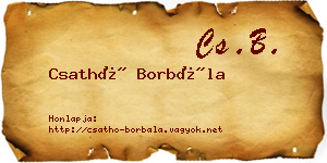 Csathó Borbála névjegykártya